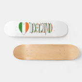 Skateboard Irish Flag Heart & Word Irlande (Horz)