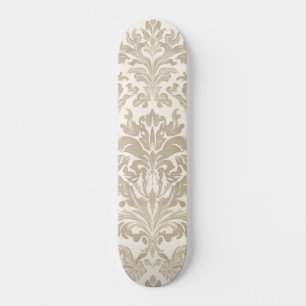 Skateboard Ivoire Élégance Baroque Damassé Classique Antique