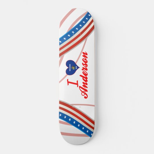 Skateboard J'aime Anderson, le Wisconsin (Recto)