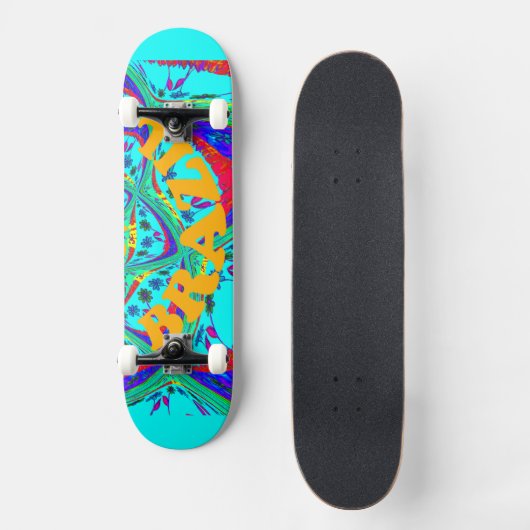 Skateboard J'aime le Brésil Amusant (Recto)