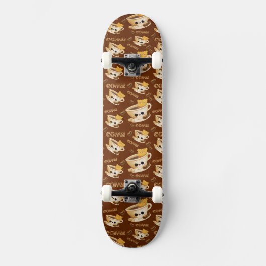 Skateboard J'aime le motif de café (Recto)