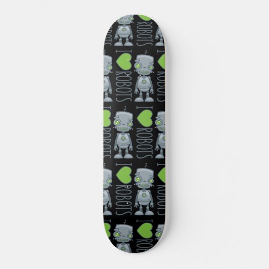 Skateboard J'aime les robots (Recto)