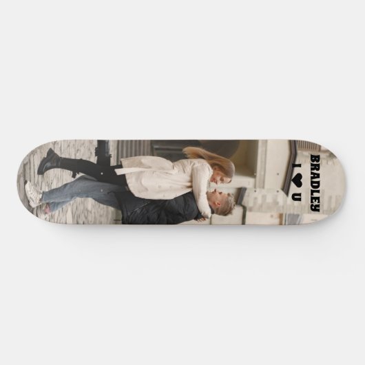 Skateboard J'Aime Que Vous Ajoutez Votre Propre Photo Nom Per (Horz)