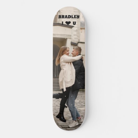 Skateboard J'Aime Que Vous Ajoutez Votre Propre Photo Nom Per (Recto)