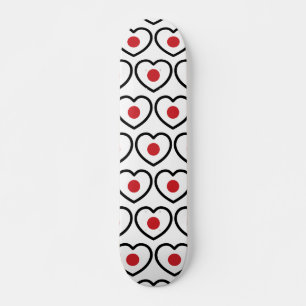 Skateboard Japon   Coeur du drapeau japonais