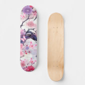 Skateboard Japonais Cerise Fleur & Papillons (Recto)