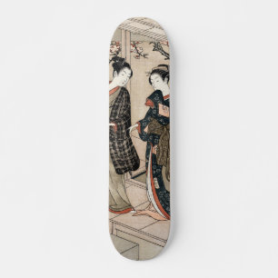Skateboard Japonais deux geishas maiko ukiyo-e vintage