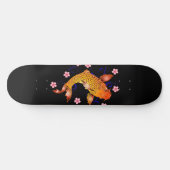 Skateboard Japonais Koi Poisson Cerisier Fleurs Pont (Horz)