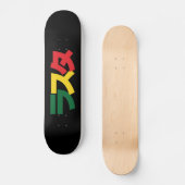 Skateboard Japonais Rasta Rechercher タ Vert, Or & Rouge (Recto)