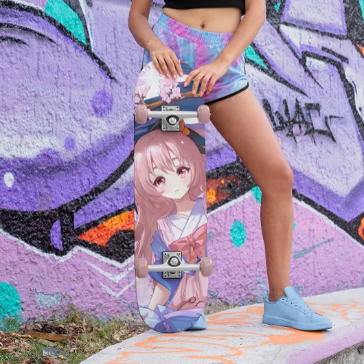 Skateboard Japonaise Anime Girl