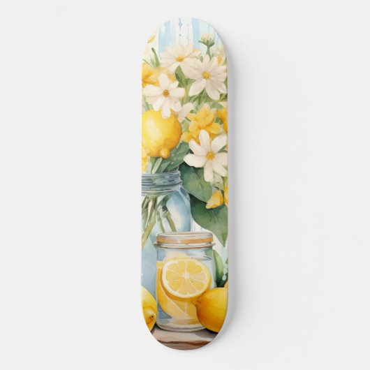 Skateboard Jar à fleurs de citron d'été (Recto)