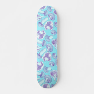 Skateboard Jardin Champignons bleu