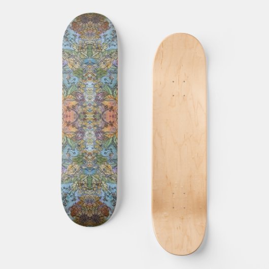Skateboard Jardin Chic Fleur Chic Shabby peinture aquarelle (Recto)