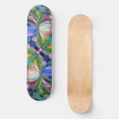 Skateboard Jardin de Fleur sauvage de libellules Abstrait Flo (Recto)