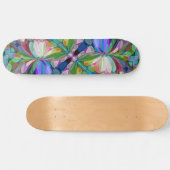 Skateboard Jardin de Fleur sauvage de libellules Abstrait Flo (Horz)