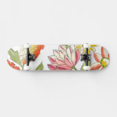 Skateboard Jardin fleuri avec Arrière - plan blanc (Horz)