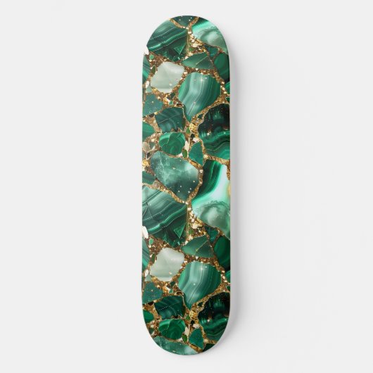 Skateboard Jasper vert avec inclusions or (Recto)