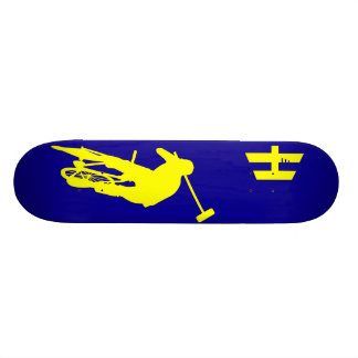 Skateboard Jaune bleu de "polo" de Hoodman