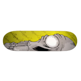 Skateboard Jaune de panneau du crâne Z10