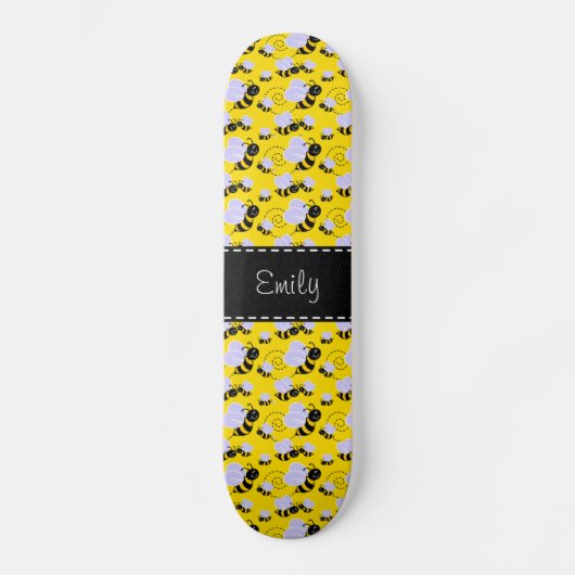 Skateboard Jaune et noir gaffez l'abeille (Recto)
