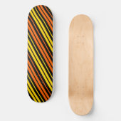 Skateboard Jaune et orange rayures verticales noires (Recto)