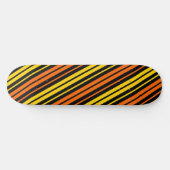 Skateboard Jaune et orange rayures verticales noires (Horz)