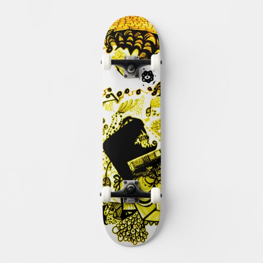 Skateboard Jaune noir (Recto)