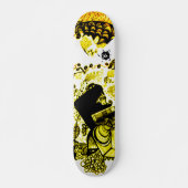 Skateboard Jaune noir (Devant)