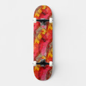 Skateboard Jaune rouge d'art d'aquarelle (Recto)