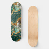Skateboard Jaune vert et veines dorées. (Recto)