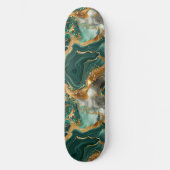 Skateboard Jaune vert et veines dorées. (Recto)