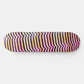 Skateboard Jazzy Black & White Trippy Op Art Stripey Motif (Horz)