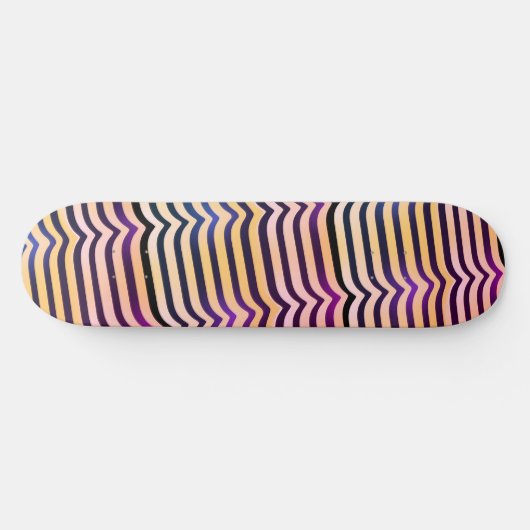 Skateboard Jazzy Black & White Trippy Op Art Stripey Motif (Horz)