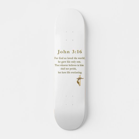Skateboard Jean 3:16 cadeaux chrétiens (Devant)