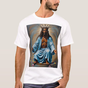 Skateboard Jesus Funny Religious Art Urban Streets T-shirt