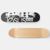 Skateboard Jésus ; Gris Noir & Foncé (Horz)