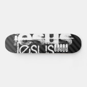 Skateboard Jésus ; Gris Noir & Foncé (Horz)