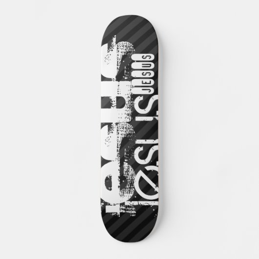 Skateboard Jésus ; Gris Noir & Foncé (Recto)