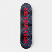 Skateboard Jésus Sauve Bro. Patinage bleu Motif Abstrait (Devant)