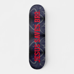 Skateboard Jésus Sauve Bro. Patinage bleu Motif Abstrait