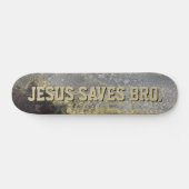 Skateboard Jésus Sauve Bro. Patinage peinture or Abstrait (Horz)