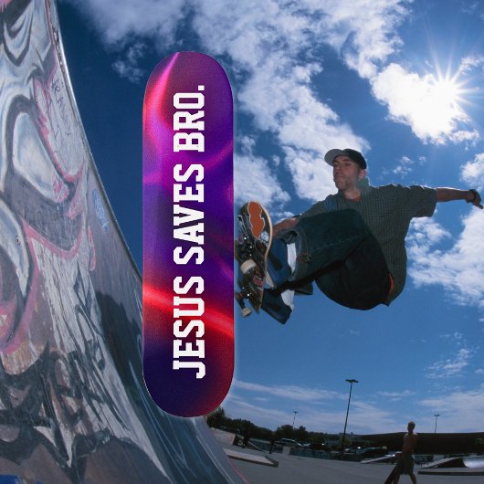 Skateboard Jésus Sauve Bro. Tableau rouge Abstrait