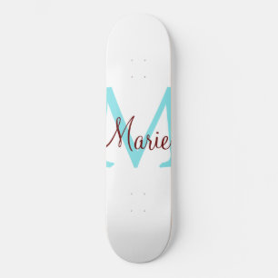 Skateboard jeté simple minimal ajouter nom monogramme rose ro