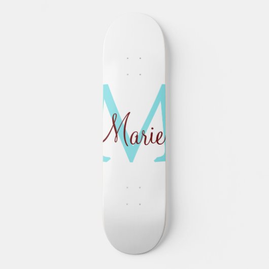 Skateboard jeté simple minimal ajouter nom monogramme rose ro (Recto)