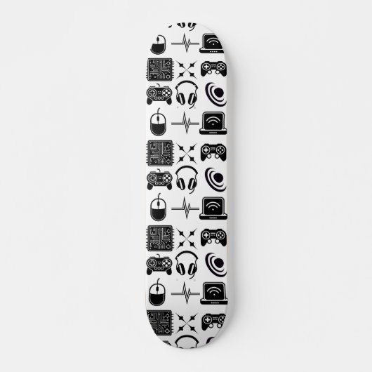 Skateboard Jeu noir et blanc thème (Devant)