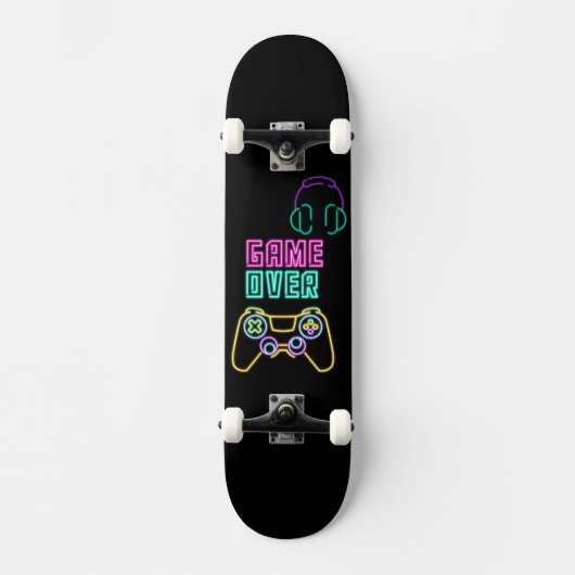 Skateboard Jeu vidéo du cool Neon. (Recto)