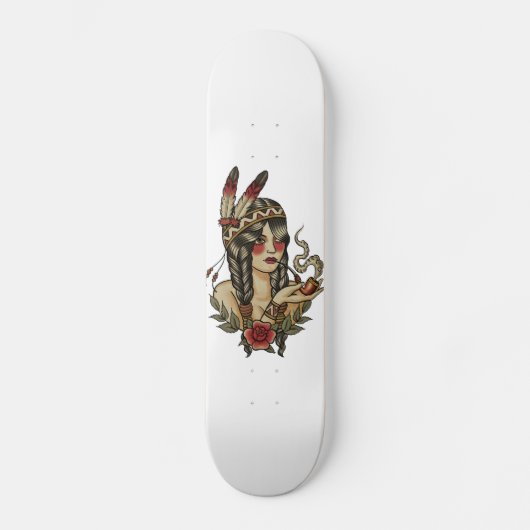 Skateboard Jeune femme de natif américain (Recto)
