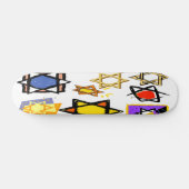 SKATEBOARD JEWISH STARS PRO DECK - JUDAIC GIFTS - HANOUKKA (Horz)