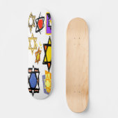 SKATEBOARD JEWISH STARS PRO DECK - JUDAIC GIFTS - HANOUKKA (Recto)