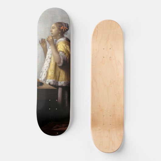Skateboard Johannes Vermeer - Jeune femme avec collier perle (Recto)